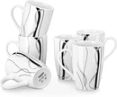 VEWEET Coffee Mugs Set of 6, 16 OZ Large Coffee Cups Set, White Mug Sets Ceramic Mugs Set with Big Handle, Microwave Dishwasher Safe, Series Fiona by CozyNest Decor