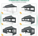COBIZI 10x30 Pop Up Canopy Tent Heavy Duty with 8 Removable Sidewalls, Commercial Portable Tents for Parties Ez Up Canopy All-Weather Windproof & Waterproof and UPF 80+ Wedding Tent Sun Shelter by GreenHaven Gardens