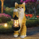 Cat Statues for Garden - Solar Powered Outdoor Cat Garden Statue, Crafted Garden Sculptures & Statues for Patio, Yard, Lawn, Gardening Gifts for Women and Mom(11" Cat) by GreenHaven Gardens