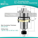 BESTILL Garbage Disposal Air Switch Kit, Square Raised Push Button Ideal for Long Nails, Cordless Sink Top Brass Switch for Food Waste Disposer, Brushed Nickel, Compatible with all Garbage Disposals by CozyNest Decor