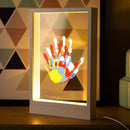 CHERRY CHEERS Family Handprint Kit with Light, Handprint Keepsake Frame, Wooden Led Light, Easy Install, No Need Screw etc, Non-Toxic Paints (White) by TinyTreasures Baby Boutique