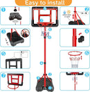 Boys Toy Gifts for 3 4 5 6 7 8 Years Old, Kids Basketball Hoop Adjustable Height 3.5FT-6.2FT, Mini Basketball Hoop for Kid Boys, Basketball Goal Toys Outdoor Indoor Game Gifts for Boys, Red by TinyTreasures Baby Boutique