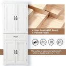 72.2" Tall Storage Cabinet with 4 Doors and Drawer, Freestanding Linen Cabinet, Wooden Pantry with Adjustable Shelf for Kitchen, Bathroom, Living Room White by CozyNest Decor
