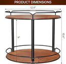 12.4" Lazy Susan Organizer 2 Tier - Rotating Spice Rack, Wooden Spinning Spice Holder for Inside Cabinet, Pantry, Kitchen, Countertop, Bathroom and Vanity, Versatile Storage by CozyNest Decor