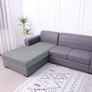 hyha Waterproof Couch Cushion Covers, Sectional Sofa Cushion Slipcovers L Shape, Thick Stretch Jacquard Fabric, Washable Chaise Lounge Cover with Elastic Bottom (1 Piece for Chaise, Light Grey) by CozyNest Decor