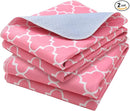 OUTCREATOR® Washable Bed Pads 34" x 56" (Pack of 2), Incontinence Mattress Protector, Anti-Slip Waterproof Underpads for Adults Kids Elderly Pets, Absorbency & Reusable Bedwetting Pads (Pink) by TinyTreasures Baby Boutique