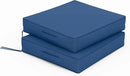 Patio Chair Cushions 17 X 16 X 3 Inch Waterproof Outdoor Seat Cushions for Patio Furniture, Outdoor Sofa Couch Pads with Ties & Handle, Set of 2, Blue by GreenHaven Gardens