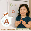 JoyCat Silicone Alphabet Magnetic Letters, 26 Uppercase ABC Fridge Magnets for Toddlers & Kids, Baby Learning Refrigerator Toy Set, Preschool Birthday Gifts for Boys Girls Age 1+ (Muted Color) by TinyTreasures Baby Boutique