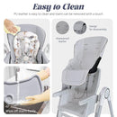Multi Functional All in 1 Baby High Chair Swings for Infants Foldable Rocking 8 Level Height Adjustment Eco Friendly Washable PU Cushion Ultimate Baby Feeding Chair (Gray) by TinyTreasures Baby Boutique
