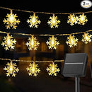 Brightown Solar Christmas Snowflake String Lights 100 LED 39 FT Outdoor Waterproof Fairy Lights with 8 Lighting Modes for Wedding, Party, Tree, Room, Garden, Patio, Yard, Home, Warm White by GreenHaven Gardens