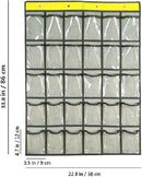 Classroom Pocket Chart for Phone Calculator Holder Over The Door Hanging Closet Jewelry Organizer with 30 Clear Pockets (GREY) by CozyNest Decor