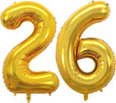 GOER Number 26 Balloons for 26th Birthday Party Decorations,42 Inch Jumbo Foil Helium 62 Balloons for 62nd Birthday Party Decoration (Gold) by TinyTreasures Baby Boutique