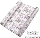 Personalized Baby Crib Bedding Set for Baby Girls, Light Purple Elephant Pattern Custom Name Baby Crib Sets 5-Pcs, Toddler Double Layer Blanket Fitted Sheets Changing Pad Cover Rug Wall Art Set by TinyTreasures Baby Boutique