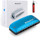 BabyFat 7 Hole Blues Mini Harmonica Set,Diatonic Harmonica with free lanyards,Gifts for Kids and Beginners,Easy-playing Musical Instrument(A Key） by TinyTreasures Baby Boutique