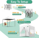 COBIZI 10x10 Pop Up Canopy Tent Heavy Duty with 4 Sidewall, Commercial Outdoor Easy Pop Up Gazebo for Party Wedding All Weather Waterproof UV 50+ with Carry Bag(Leg Upgraded),White by GreenHaven Gardens