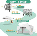 COBIZI 10x15 Pop Up Canopy Tent Heavy Duty with Sidewall, Commercial Outdoor Easy Pop Up Gazebo for Party Wedding All Weather Waterproof UV 50+ with Roller Bag(Leg Upgraded),White by GreenHaven Gardens