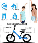 14 Inch Balance Bike for Kids 3-7 Year Old, Kids Bike with No Pedals, Air Rubber Tires, Adjustable Height, Pedalless Kids Bicycle for Boys, Girls by TinyTreasures Baby Boutique