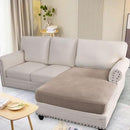 H.VERSAILTEX Super Stretch Individual Chaise Cover Sectional Couch Covers for L Shaped Sofa Both Left/Right Featuring Thick Jacquard Textured Twill Fabric (1 Piece Chaise Cover Large, Sand) by CozyNest Decor