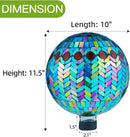 VOREEN Mosaic Glass Gazing Ball Outdoor Gazing Globe, Reflective Ball Yard Decoration for Homes, Patio, Lawn and Gardens, Gift for Mom Wife Friend, 10-Inch, Blue by CozyNest Decor