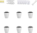 ORIMERC 6 Pack White Self Watering Planter Pots Vertical Living Wall Planter Indoor Outdoor Plant Wall Flower Basket Kitchen Herbs Railing Fence Trellis Decor (Small) by CozyNest Decor
