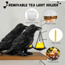 Raven Gothic Home Decor Fake Crow Light Holder Raven Lamp Tealight Candle Holder Resin Raven Statue 2PCS by CozyNest Decor
