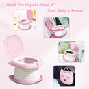 2025 Upgraded Portable Potty Training, Travel Potty for Toddler, portable toilet for kids Foldable, Apply to Seat Emergency Toilet for Camping, Outdoor,Car, Indoor(Pink) by TinyTreasures Baby Boutique
