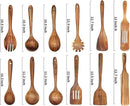 Wooden Spoons for Cooking,12 Pack Wooden Utensils for Cooking Wooden Cooking Utensils Wooden Kitchen Utensils Set Natural Teak Wooden Spatulas for Cooking by CozyNest Decor