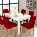 JQinHome 8 Pcs Dining Chair Slipcover,High Stretch Removable Washable Chair Seat Protector Cover for Home Party Hotel Wedding Ceremony (Red) by CozyNest Decor
