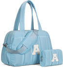 Duffle Bag, Weekender Bags for Girl，Holiday Gifts-Initial Overnight Bag with Wet Pocket，Lightweight Dance Bags Personalized Gymnastics bag with Makeup Pouch by TinyTreasures Baby Boutique