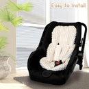 Infant Car Seat Insert, Car Seat Head Support Baby Girls Boys, Soft & Reversible Newborn Carseat Insert Cushion with 2 Strap Covers, for Stroller, Swing, Bouncer (Brown Line) by TinyTreasures Baby Boutique