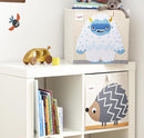 3 Sprouts Toy Storage Organizer: Toy Box Cube Organizer for Playroom, Nursery - Foldable Storage Bin - Yeti by TinyTreasures Baby Boutique