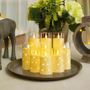 Homemory 9 Pcs Flameless Candles with Embedded Star String Fairy Lights, Battery Operated Candles, LED Candle, Fake Candles with Remote Control and Timer (Ivory) by CozyNest Decor