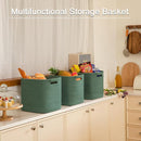 OIAHOMY Storage Cubes 11 Inch Storage Bins-3 Pack, Cotton Rope Woven Baskets for Organizing, Square Baskets for Shelves Organizer, Classroom, Toy Basket, Green by TinyTreasures Baby Boutique