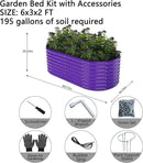 Galvanized Metal Planter Raised Garden Bed Kit for Gardening Outdoor，6x3x2ft Planter Grow Garden Box Raised Flower Bed，Long Vegetable Clearance Herb Raised Garden Beds for Container Gardening by GreenHaven Gardens