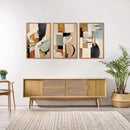 Aurlan Neutral Japandi Wabi Sabi Hand Painted Wall Art(16"x24"), 3PCS Abstract Modern Minimalist 3D Textured Canvas Artwork, Large Contemporary Terracotta Brush Strokes Decor Prints for Office Bedroom by CozyNest Decor
