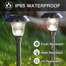 BEAU JARDIN 8 Pack Solar Pathway Lights Outdoor Stainless Steel Lights Solar Powered Waterproof Glass High Lumen Garden Landscape Path Yard Walkway Driveway Outside Color Changing Cool White Silver by GreenHaven Gardens