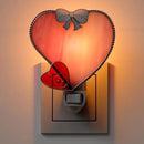 KY&BOSAM Plug in Pink Heart Night Light Stained Glass Nightlight Decorative Wall Night lights with On/Off Switch Come with 7 Watt Bulb Mother`s Christmas Valentine`s Holiday Spring & Winter Home Decor by GreenHaven Gardens