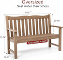 Outdoor Bench, 2-Person Poly Lumber Garden Bench, All-Weather Outside Bench with 800 lbs Weight Capacity, Never Rot or Fade, Looks Like Real Wood, Teak by GreenHaven Gardens