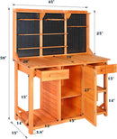 Outdoor Garden Potting Bench, Horticultural Wooden Workstation Table with Storage Drawer, Cabinet, Metal Pegboard, Adjustable Hooks and Shelves for Backyard, Patio, Greenhouse by GreenHaven Gardens