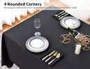 Surmente Black Tablecloth 90 x 156-inch Rectangular Polyester Table Cloth for Weddings, Banquets, or Restaurants by CozyNest Decor