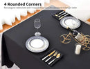 Surmente Black Tablecloth 90 x 132-inch Rectangular Polyester Table Cloth for Weddings, Banquets, or Restaurants by CozyNest Decor