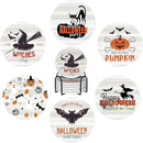 6 PCS Halloween Coasters with Metal Holder and Cork Base Ceramic Drink Coasters Absorbent Cup Mat Non-Slip for Home Kitchen Office Table Decor, 4 Inch Halloween 1 by CozyNest Decor