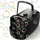 Bubble Machine, Automatic 18000+ Per Minute Big Bubbles Blower Maker for Kids Toddlers with 2 Speeds,6 Wands,Operated by Plugin or Batteries for Outdoor/Indoor Birthday Parties,Wedding (Black) by TinyTreasures Baby Boutique