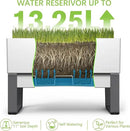Glowpear Self Watering Planter Box - 29.5", White - UV Stable, Scalable Urban Raised Garden Bed with Water Gauge, Indoor Outdoor for Vegetables, Flowers, Herbs, and Succulents, Gardening by CozyNest Decor