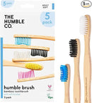 The Humble Co. Bamboo Toothbrushes (5pk) – Toothbrushes for Superior Oral Care, Dental Hygiene, and Gum Care, BPA Free (Soft Bristles) by CozyNest Decor