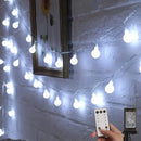 Minetom 66 Feet 200 Led Globe Ball String Lights - Fairy Plug-in With Remote, Waterproof for Indoor Outdoor Party Wedding Christmas Tree Garden Decoration, Pure White by CozyNest Decor