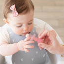 Bumkins Baby Utensils Set, Chewtensils Silicone Spoons for Dipping, Self-Feeding, Baby Led Weaning, Trainer Learning, First Stage Eating, Soft Practice Fork and Spoon, Babies 6 Months, Pink Jelly by TinyTreasures Baby Boutique
