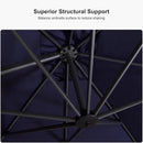 PURPLE LEAF 11 Feet Patio Round Cantilever Umbrella with Base Outdoor Aluminum Offset Umbrella with 360-degree Rotation for Pool Patio Garden Deck Navy Blue by GreenHaven Gardens