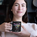 Colorful Dragonfly Ceramic Cup - Personalized Name Coffee Mug for Birthday, Gift for Son Daughter, Customized Black Animal Mug, Dragonfly Lover Cup 11oz 15oz by CozyNest Decor