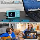 Upgrade Digital Camera, FHD 4K 44MP Autofocus Digital Point and Shoot YouTube Camera with 16X Zoom, 32GB SD Card, Compact Digital Camera Cheap for Teens Boys Girls Kids Blue Camera by TinyTreasures Baby Boutique